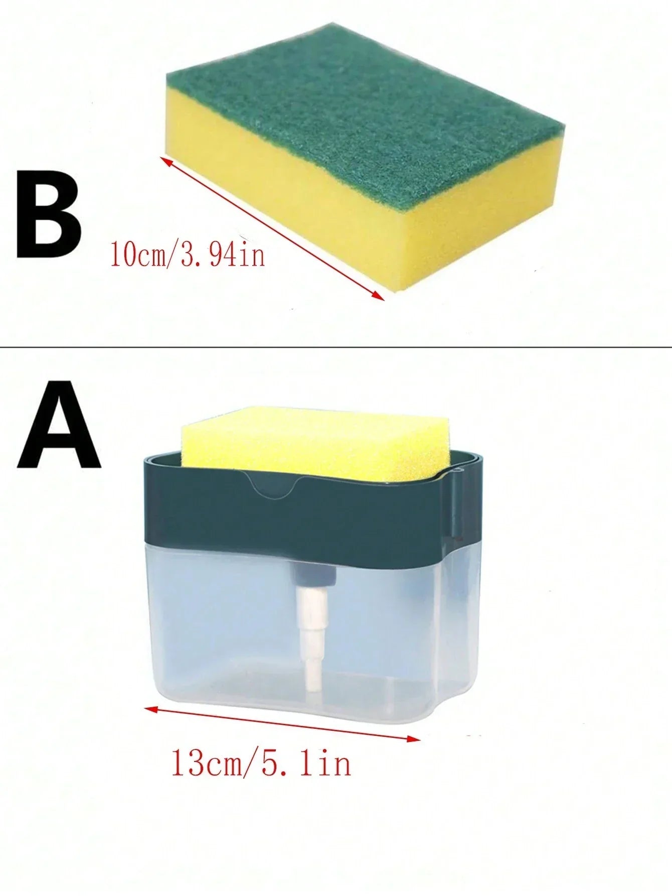 Press-Type Soap Dispenser with Scrubber