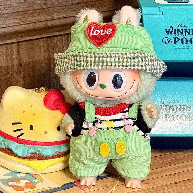 Labubu Striped Overalls Outfit