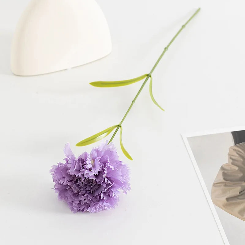 Large White Silk Carnation Flower