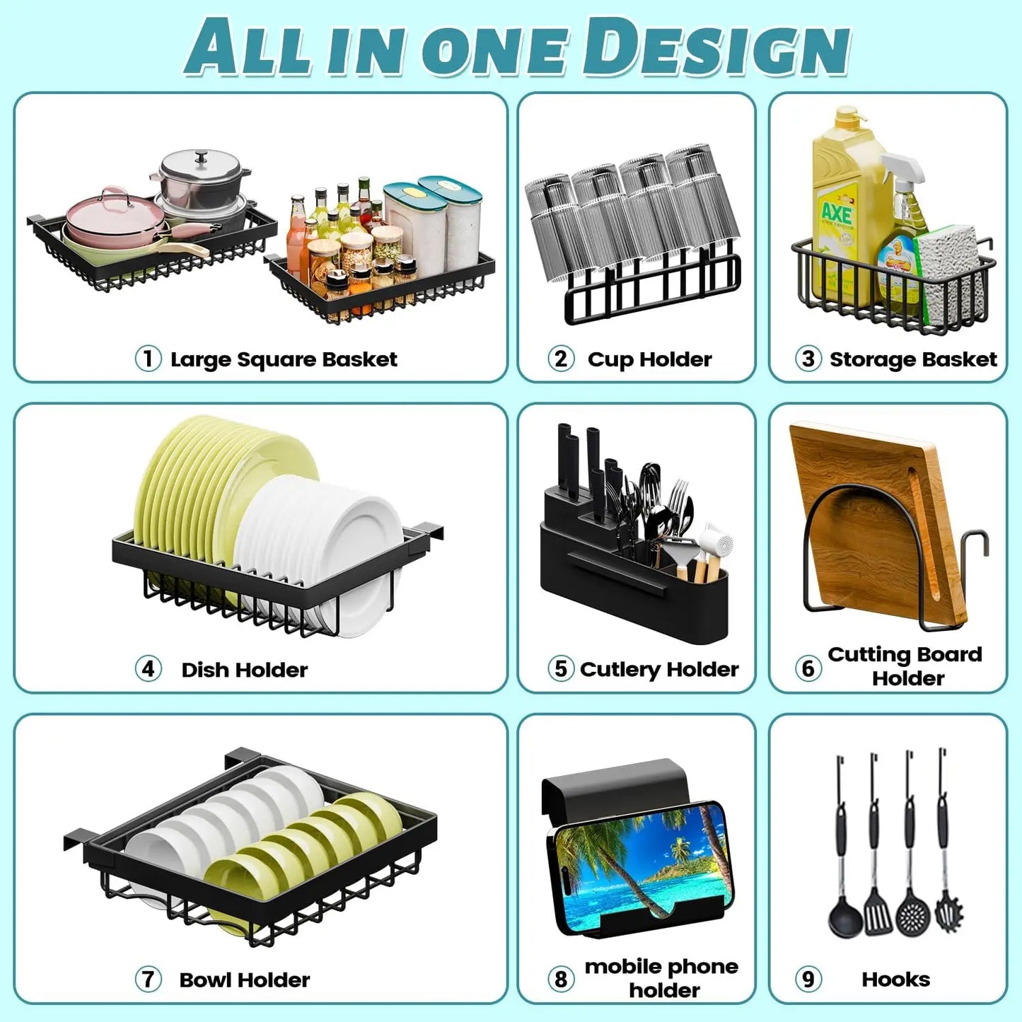 Over Sink Expandable Dish Rack