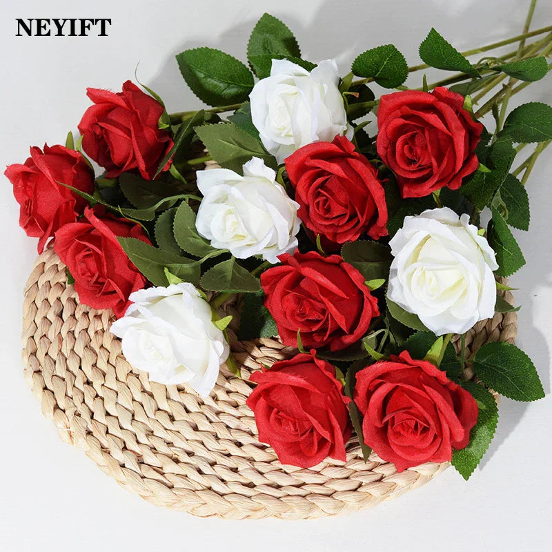 Flower Red Rose Artificial Branch Set