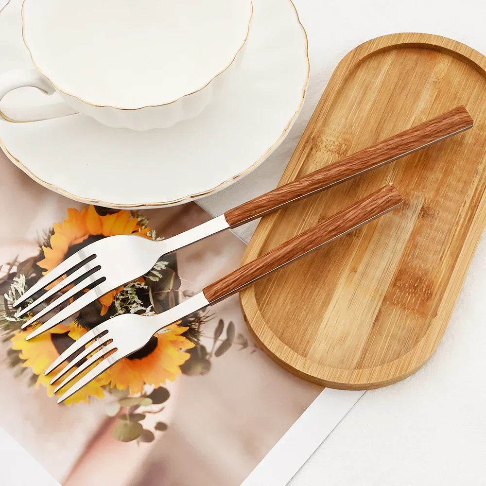 Stainless Steel Wooden Cutlery Set