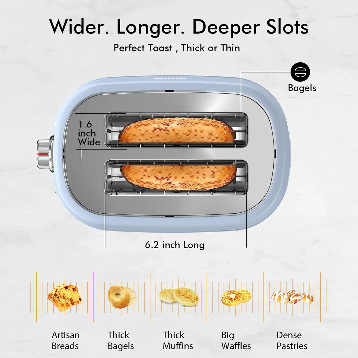 Extra Wide Slot Toaster