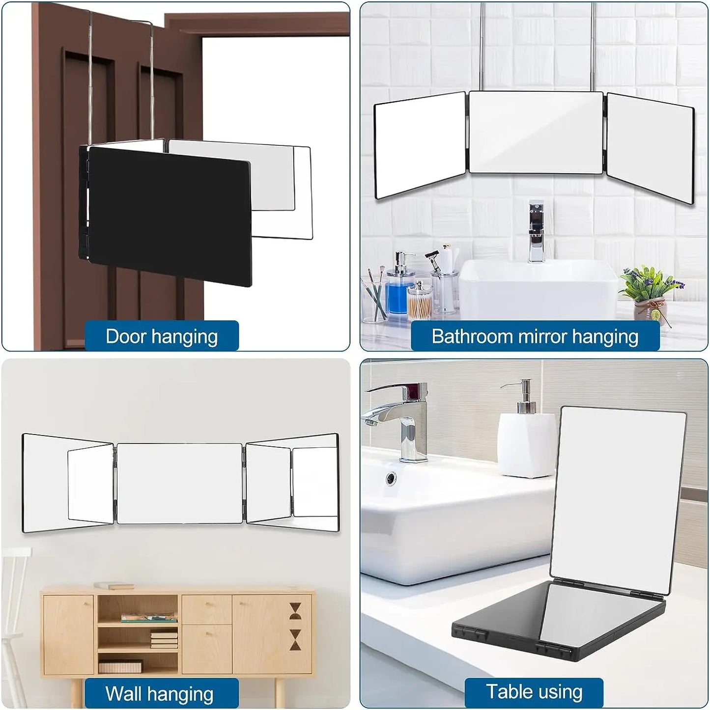 Portable 360° Trifold Makeup Mirror