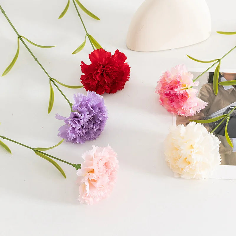Large White Silk Carnation Flower