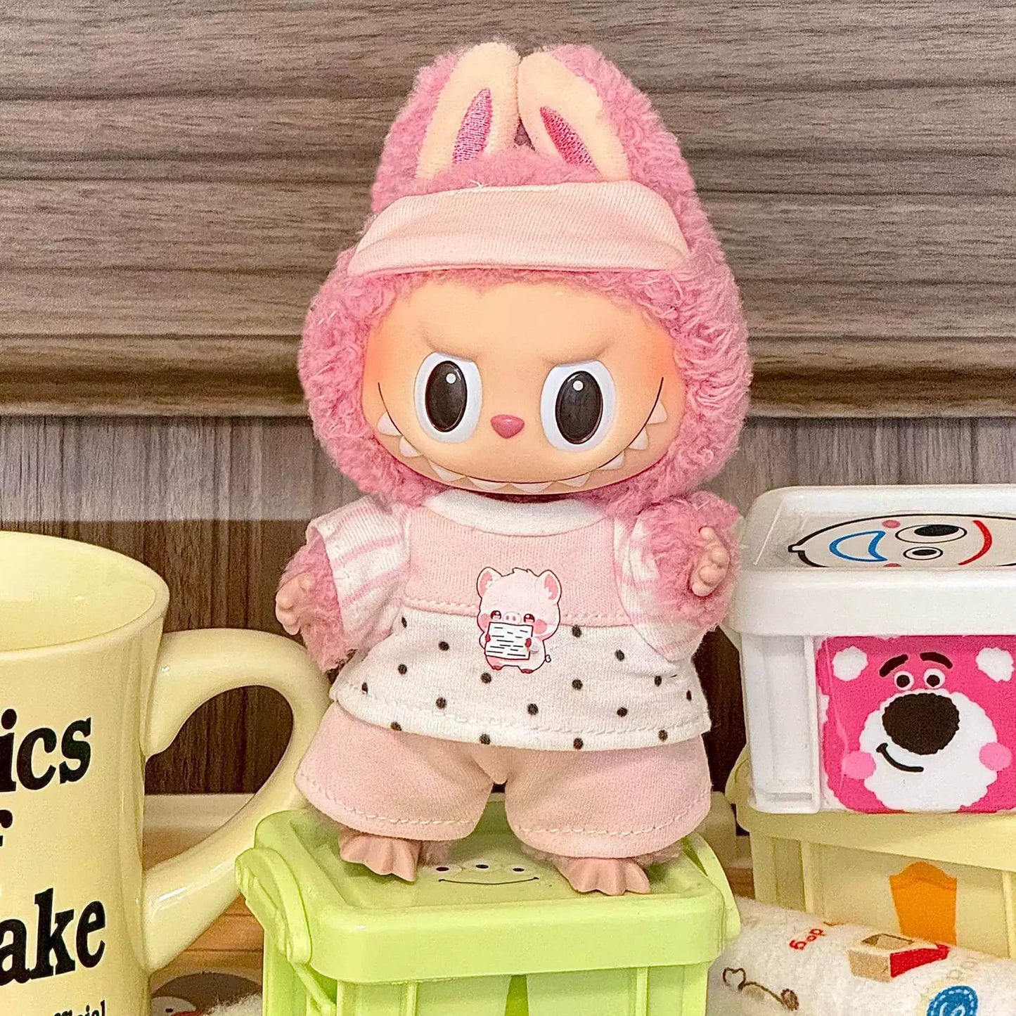 Labubu Striped Overalls Outfit