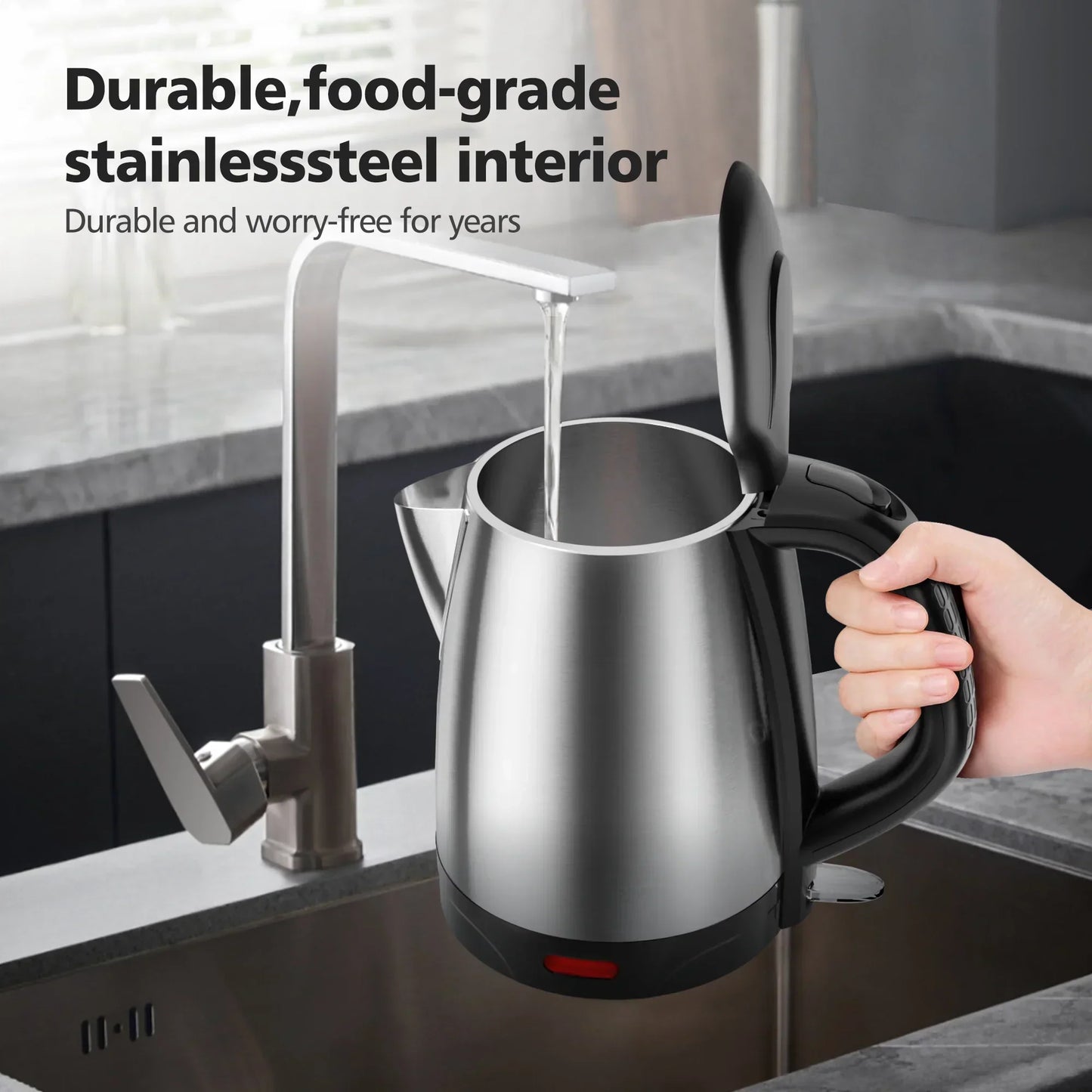 Electric Tea Kettle  1.7L Stainless Steel