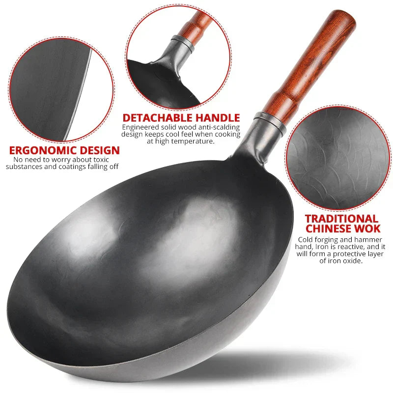 No-Coating Non-Stick Iron Wok