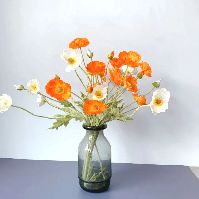 Silk Poppy Flower Stem