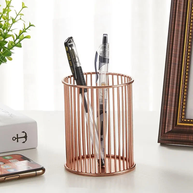 Cylindrical Wrought Iron Brush Organizer