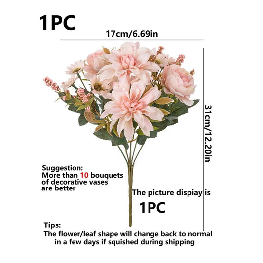 Silk Dahlia Rose Bouquet
