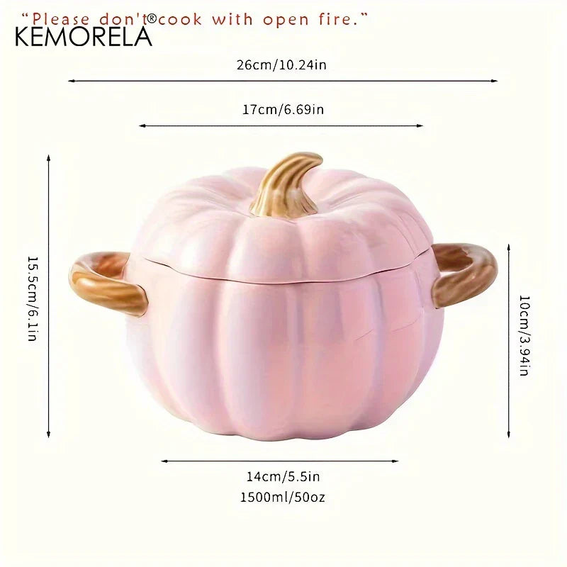 Ceramic Pumpkin Dutch Oven Pot