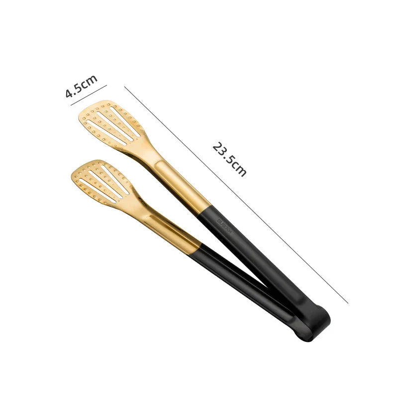 Gold Stainless Steel BBQ Tongs
