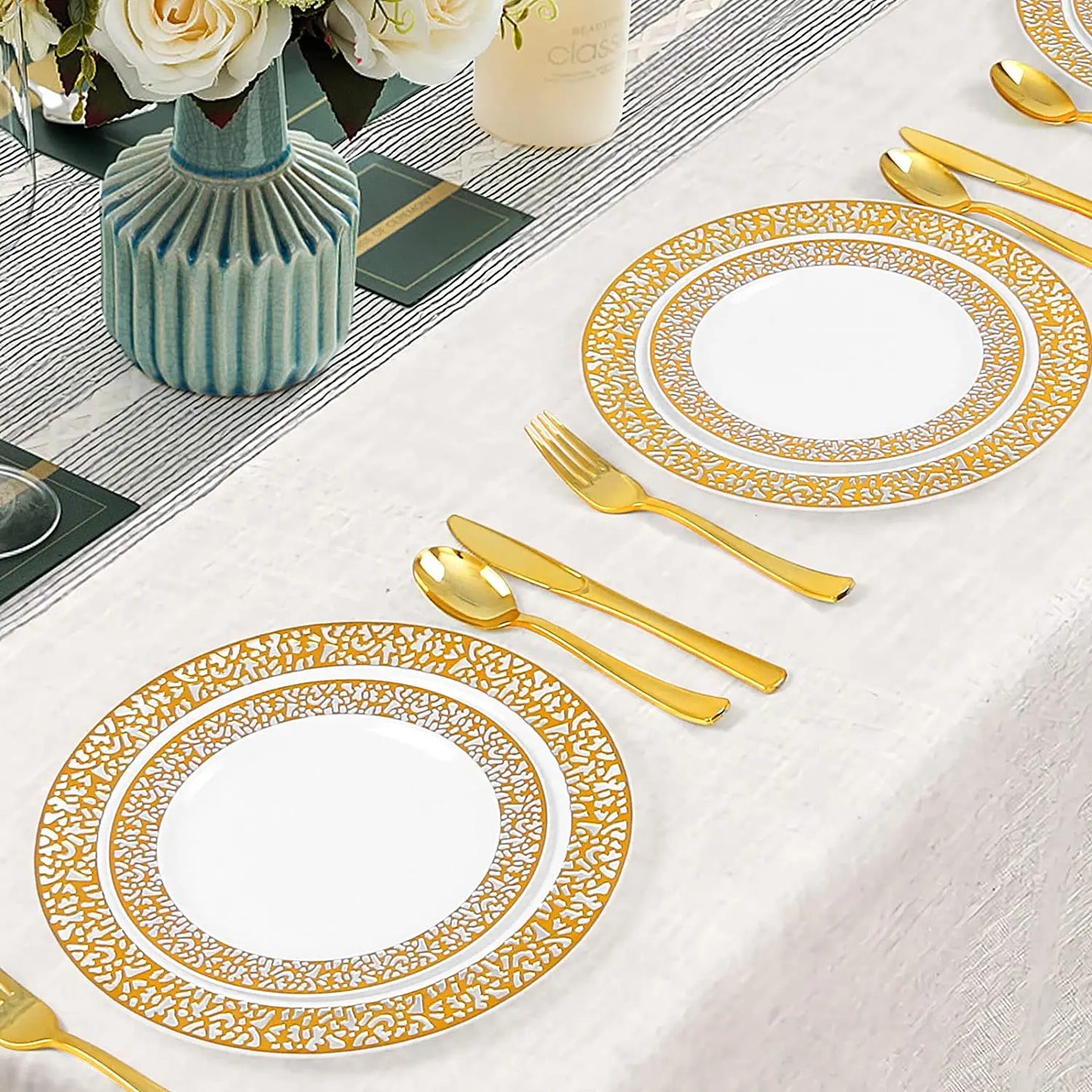 Gold Plastic Party Plate Set