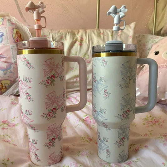 Cherry Pink Stanley Style Tumbler