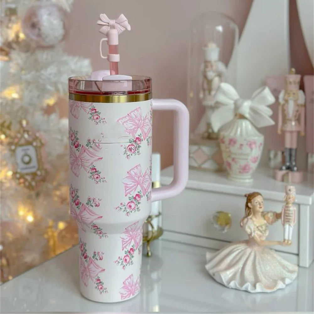 Cherry Pink Stanley Style Tumbler