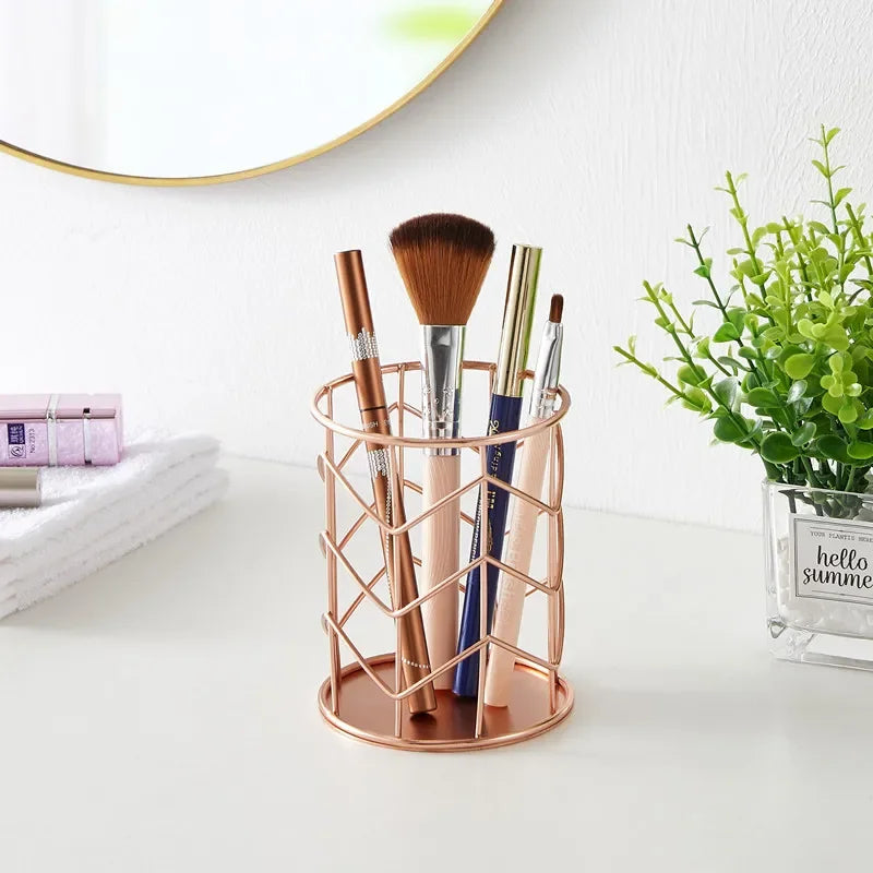Cylindrical Wrought Iron Brush Organizer
