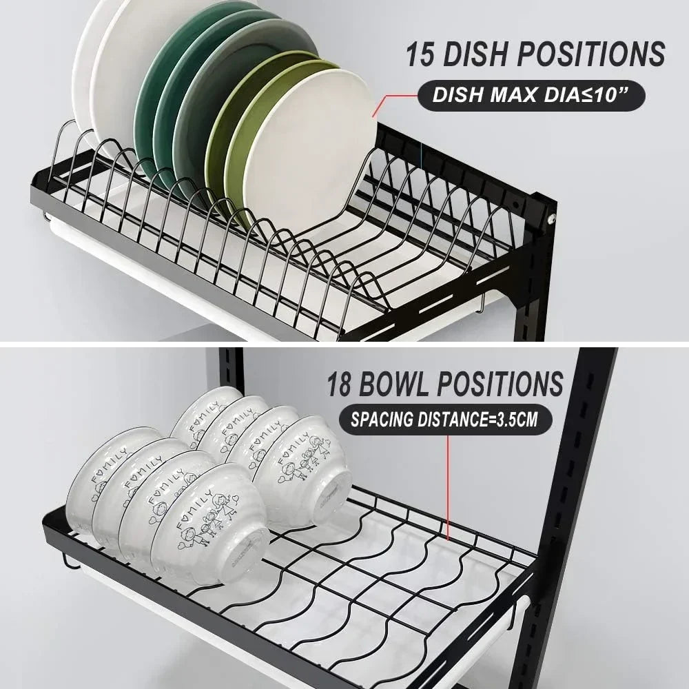 Wall Mount Dish Drying Rack