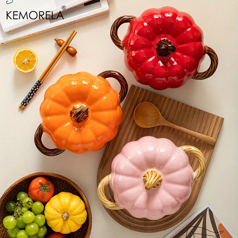 Ceramic Pumpkin Dutch Oven Pot