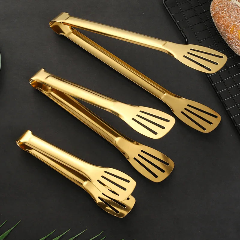 Gold Stainless Steel BBQ Tongs