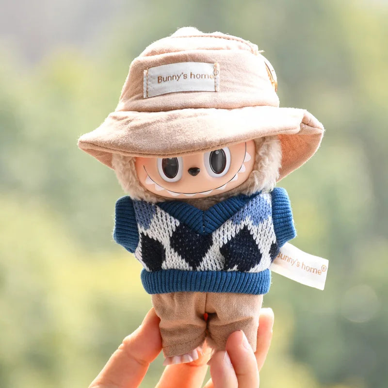 EXO Labubu Overalls Hat Set