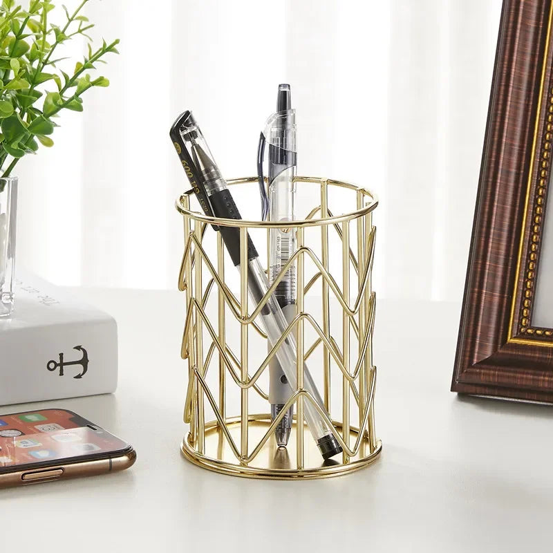 Cylindrical Wrought Iron Brush Organizer
