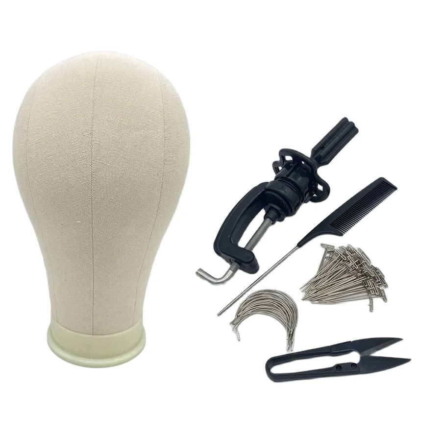 Canvas Block Wig Head Stand