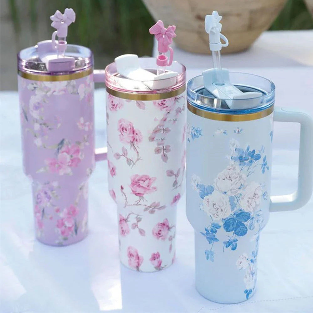 Spring Stanley Style Floral Tumbler