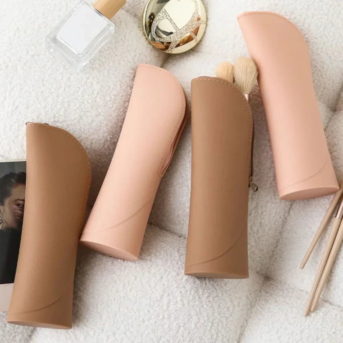 Silicone Vertical Makeup Brush Bag
